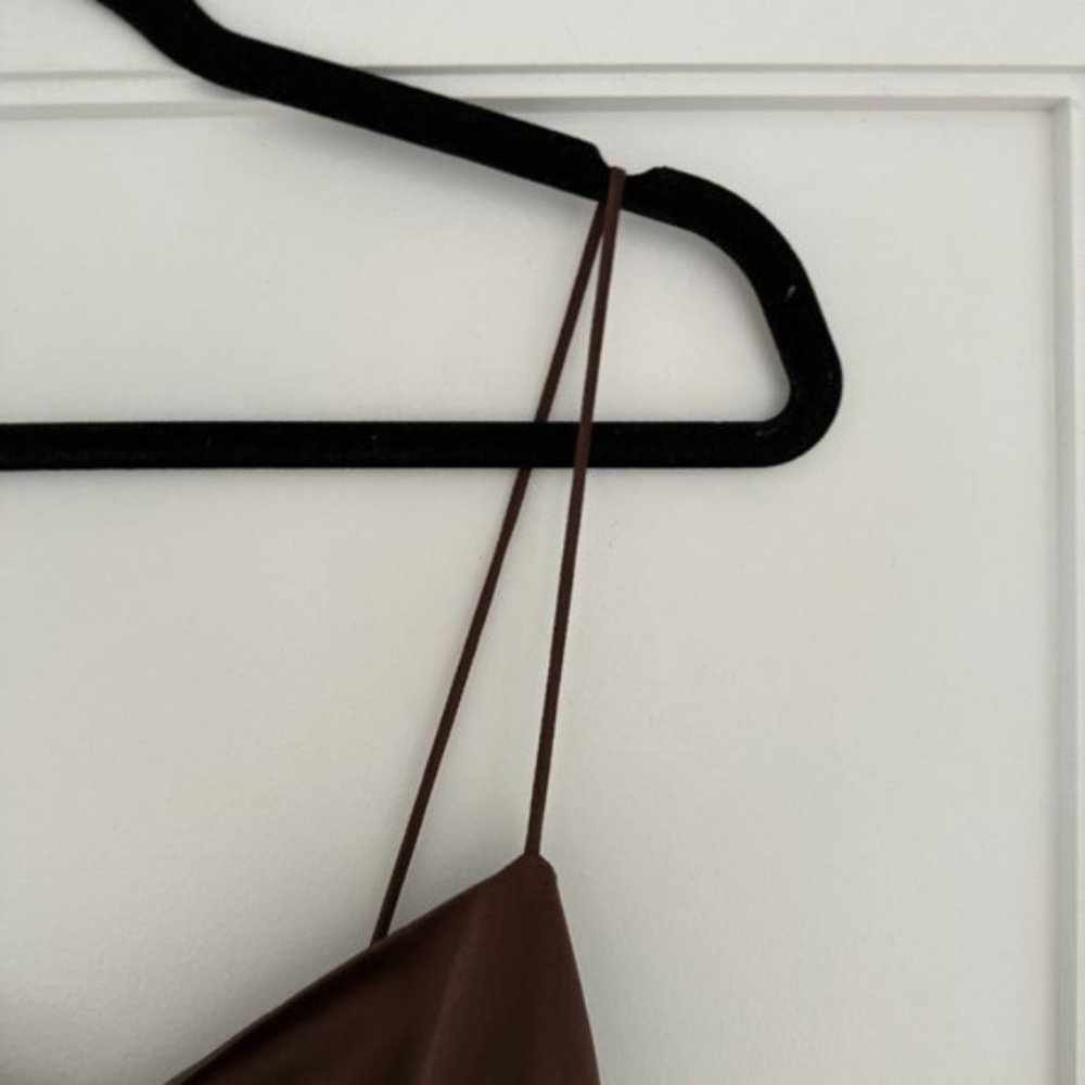 NWT Reformation Frankie Silk Maxi Dress SZ 4 Cafe Brown Center Back Slit - Picture 8 of 10